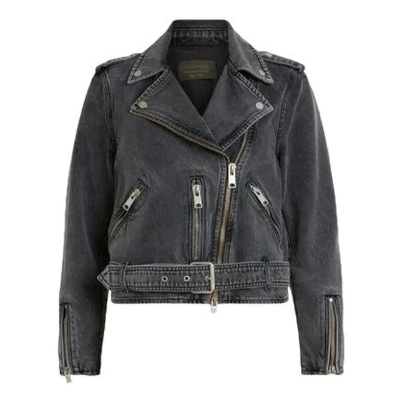 All Saints Jackets & Blazers - NWOT ALL SAINTS BALFERN DENIM BIKER JACKET IN WASHED GRAY